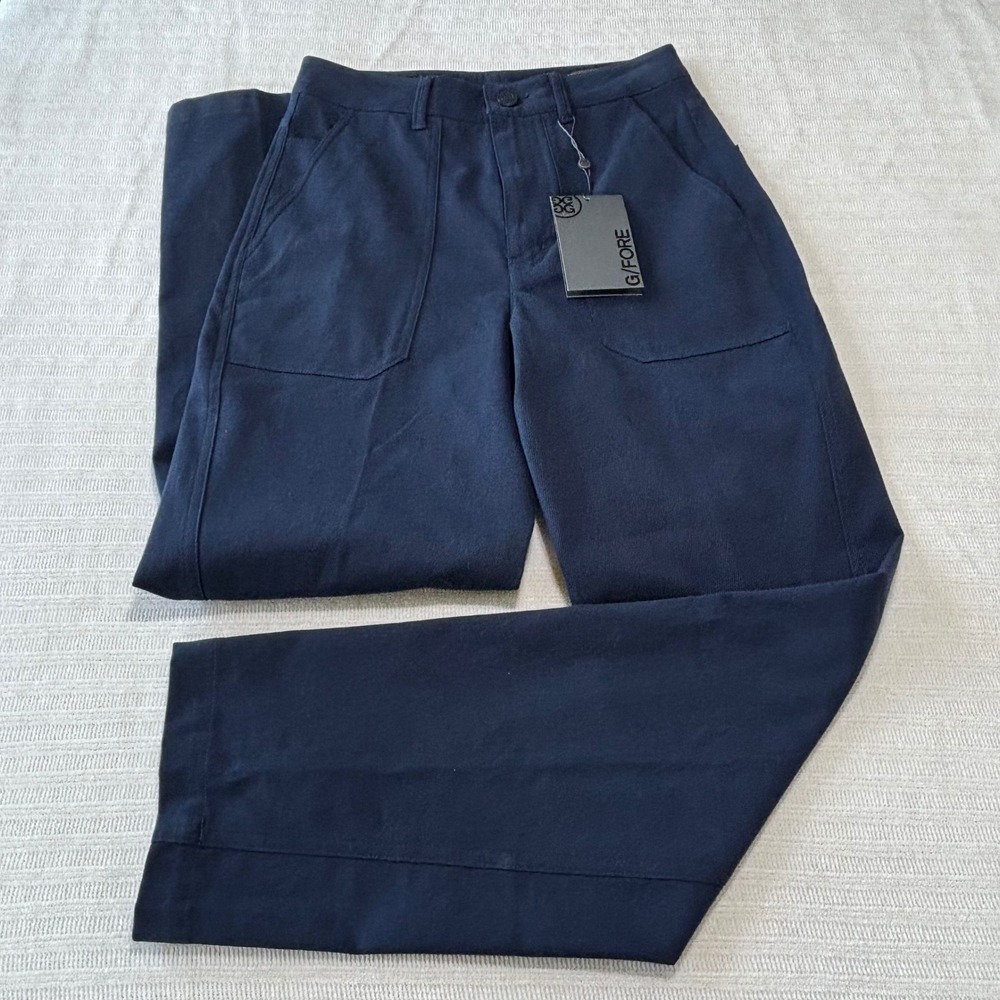 G/FORE Womens Stretch Cotton Twill Straight Leg Pants Navy Blue GLB000009 Size 0